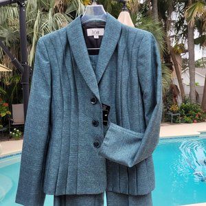 LeSuit Size 6 Pant Suit in Blue Tweed